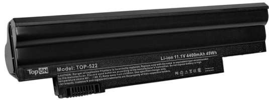 Аккумулятор для ноутбука Acer TopOn TOP-AC-AL10 к серии Aspire One D255, D260, 522, LT25 Series. 11.1V 4400mAh 49Wh. PN: AL10A31, NAV70.