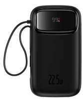 Аккумулятор внешний портативный Baseus PPQD3-10 P10055003113-00 Qpow2 Dual-Cable Digital Display Fast Charge 10000mAh 22.5W с кабелем Type-C 3A 0.3m C
