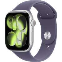 Apple Умные часы Watch Series 11 (GPS) 46 мм Silver, с фиолетовым Sport ремешком M/L