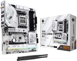 ASRock Материнская плата ATX X870 STEEL LEGEND WIFI (AM5, X870, 4*DDR5 (8000), 4*SATA, 3*M.2, 4*USB 2.0, 5*USB 3.2, 2*USB Type-C, 2*PCIe x16, HDMI)