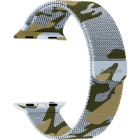 Deppa Ремешок Band Mesh для Apple Watch 42/44 mm, нержавеющая сталь, камуфляж