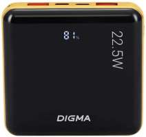 Digma Аккумулятор внешний портативный DGPF10D22PBK 10000mAh QC3.0/PD3.0 22.5W 5A 2xUSB-A/USB-C черный/золотой