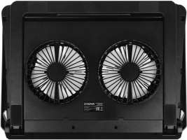 Digma Подставка для ноутбука D-NCP170-2X110RGB 18" 400x288x45мм 52дБ 2xUSB 2x 110ммFAN 1250г Fan-control металл/пластик черный