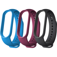 Everstone Набор ремешков для Mi Band 5/Mi Band 6 (черный, фиолетовый, голубой)