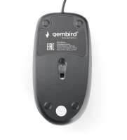 Gembird Мышь MOP-200 проводная бесшумная, 3кн, 1000 DPI, 1.8м, черный, коробка