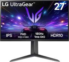 LG Монитор 27" UltraGear 27GS65F-B IPS, 1920x1080 (16:9), 400кд/м2, 180 Гц, 1 мс, 178°/178°, HDMI, DisplayPort, черный (27GS65F-B.ARUZ)