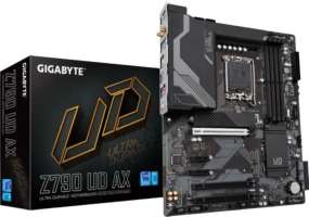 Материнская плата ATX GIGABYTE Z790 UD AX 1.2 (LGA1700, Z790, 4*DDR5(7600), 6*SATA 6G RAID, 3*M.2, 2.5Glan, WiFi, BT, 5*USB 3.2, 4*USB 2.0, USB Type-C