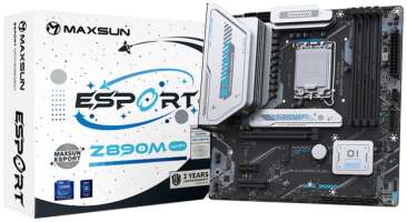 MAXSUN Материнская плата ATX MS-eSport Z890M WIFI (LGA1851, Z890, 4*DDR5, 4*SATA, 3*M.2, WiFi, BT, USB 3.2, USB 2.0, USB Type-C, PCIe, HDMI, DP)