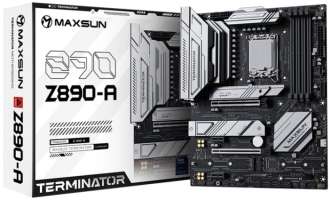 MAXSUN Материнская плата ATX MS-Terminator Z890-A (LGA1851, Z890, 4*DDR5, 4*SATA, 4*M.2, USB 3.2, USB 2.0, USB Type-C, 4*PCIe, HDMI, DP)