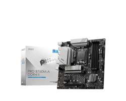 MSI Материнская плата mATX PRO B760M-A DDR4 II (LGA1700, Intel B760, 4*DDR4 (5333), 4*SATA 6G RAID, 2*M.2, 2*PCIe, 2.5Glan, HDMI, DP, 2*USB 2.0, 2*USB