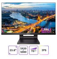 Philips Монитор 23.8" 242B1TC/00 IPS, сенсорный, 1920x1080 (16:9), 250кд/м2, 4мс, 178°/178°, VGA, HDMI, DisplayPort, USB-Hub, черный (242B1TC/00)