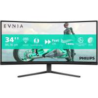 Philips Монитор 34" Evnia 3000 34M2C3500L/00 VA, изогнутый, 3440x1440 (21:9), 300кд/м2, 180 Гц, 0.5 мс, 178°/178°, HDMI, DisplayPort, черный (34M2C3500L/00(01))