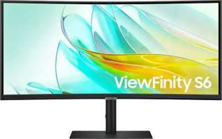 Samsung Монитор 34" ViewFinity S6 LS34C650UAIXCI 3440x1440 LED, 21:9, VA, 350cd, 3000:1, 5ms, 178/178, curved 1000R, DP, HDMI, USB, 100Hz, Speakers, V