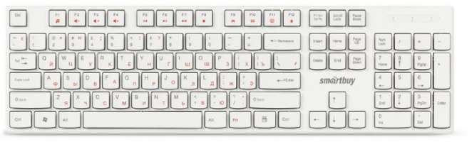 SmartBuy Клавиатура ONE 238 SBK-238U-W проводная, мультимедийная, USB, белая (1/20)