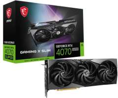 PCI-E MSI GeForce RTX 4070 SUPER (RTX 4070 SUPER 12G GAMING X SLIM) 12GB GDDR6X 192bit 5nm 1980/21000MHz HDMI/3*DP